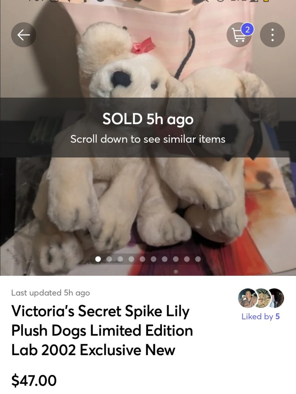 Victoria's Secret Spike Lily Plush Dogs Limited Edition Lab 2002 Exclusive New